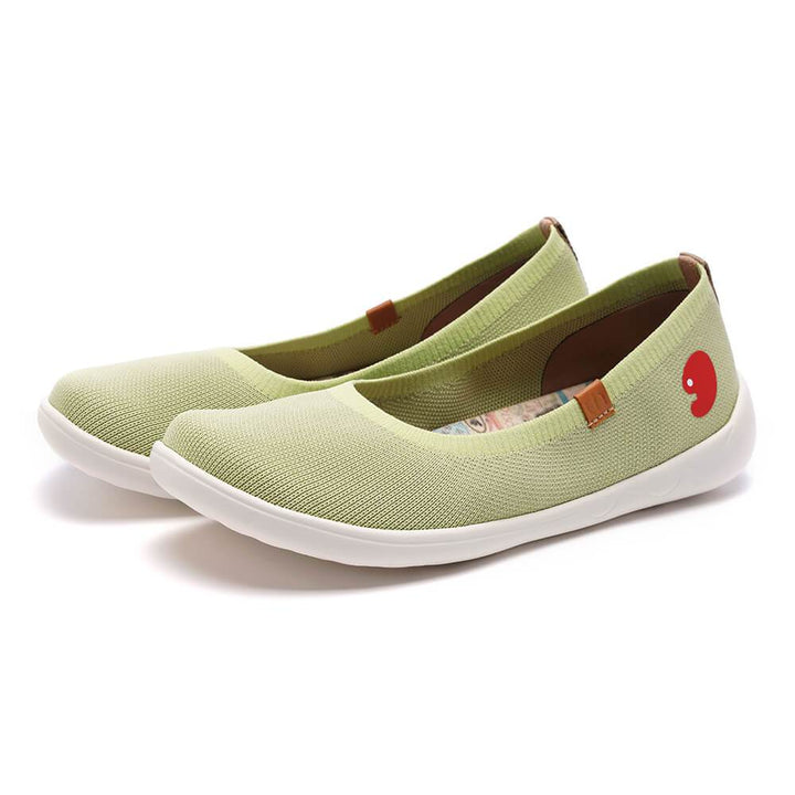 UIN Footwear Women Valencia Knitted Light Green Canvas loafers