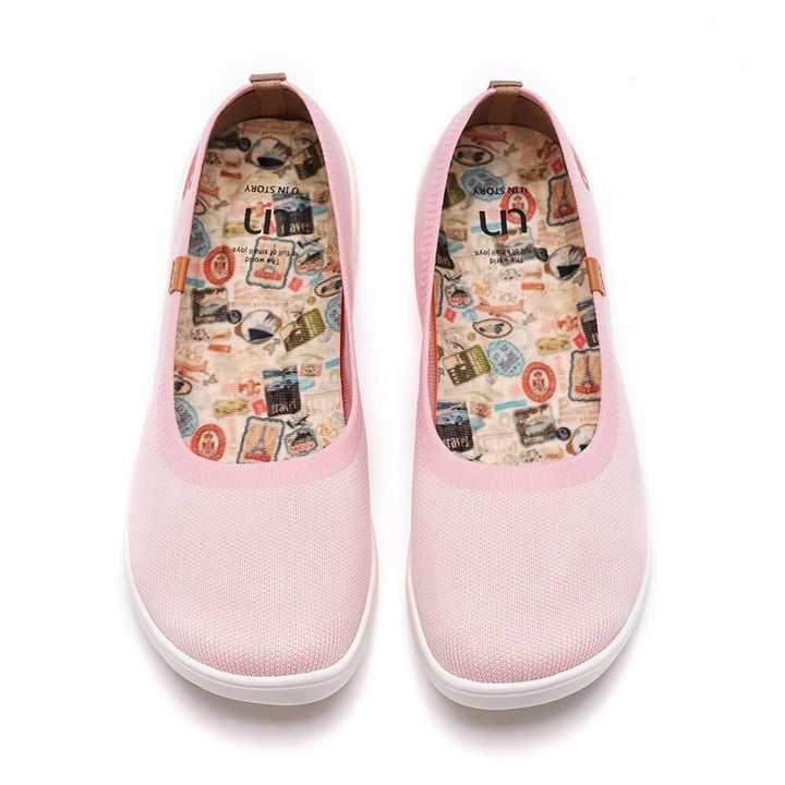 UIN Footwear Women Valencia Knitted Pink Canvas loafers