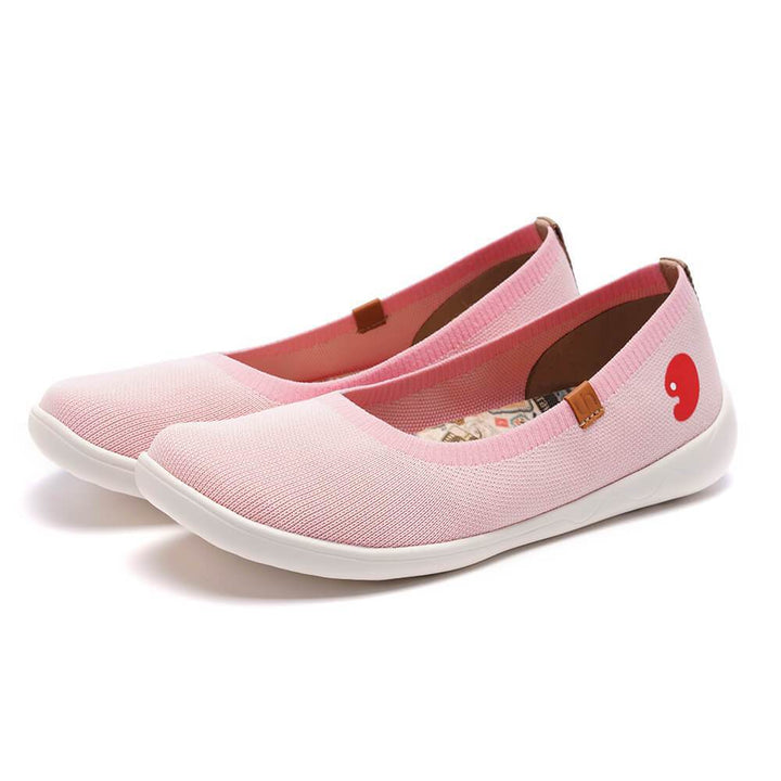 UIN Footwear Women Valencia Knitted Pink Canvas loafers