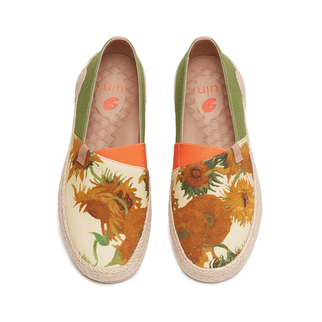 UIN Footwear Women Van Gogh Sunflowers Marbella I Women Canvas loafers