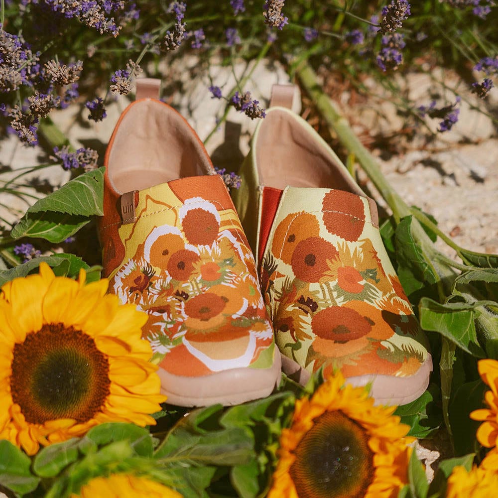 UIN Footwear Women Van Gogh Sunflowers V3 Women Canvas loafers