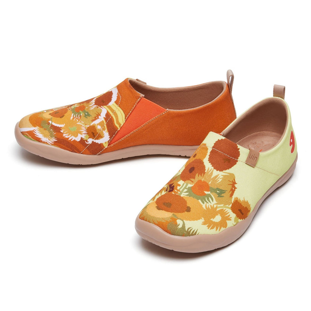 UIN Footwear Women Van Gogh Sunflowers V3 Women-US Local Delivery Canvas loafers