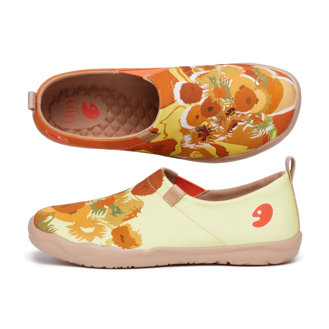 UIN Footwear Women Van Gogh Sunflowers V3 Women-US Local Delivery Canvas loafers