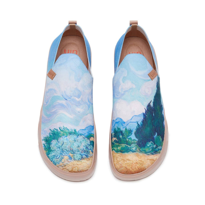 UIN Footwear Women Van Gogh Wheatfield with Cypresses Fuerteventura Women Canvas loafers